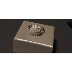 NEW~Gorgeous 1/2 Carat Genuine Diamond Sunburst Cocktail Ring Sz 8